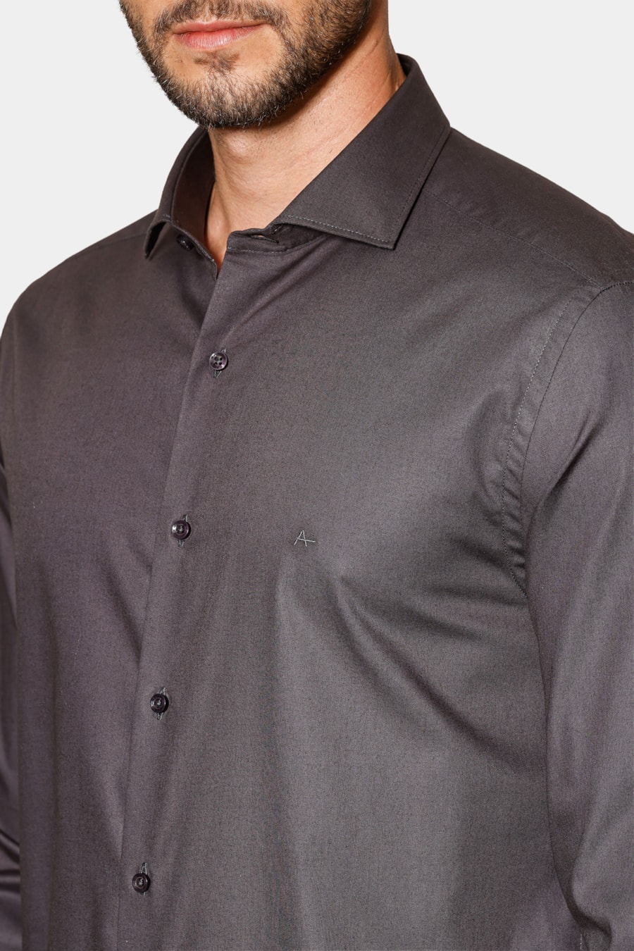 Camisa Manga Longa Slim Damero Aramis Chumbo 117 — foto 3 de 6