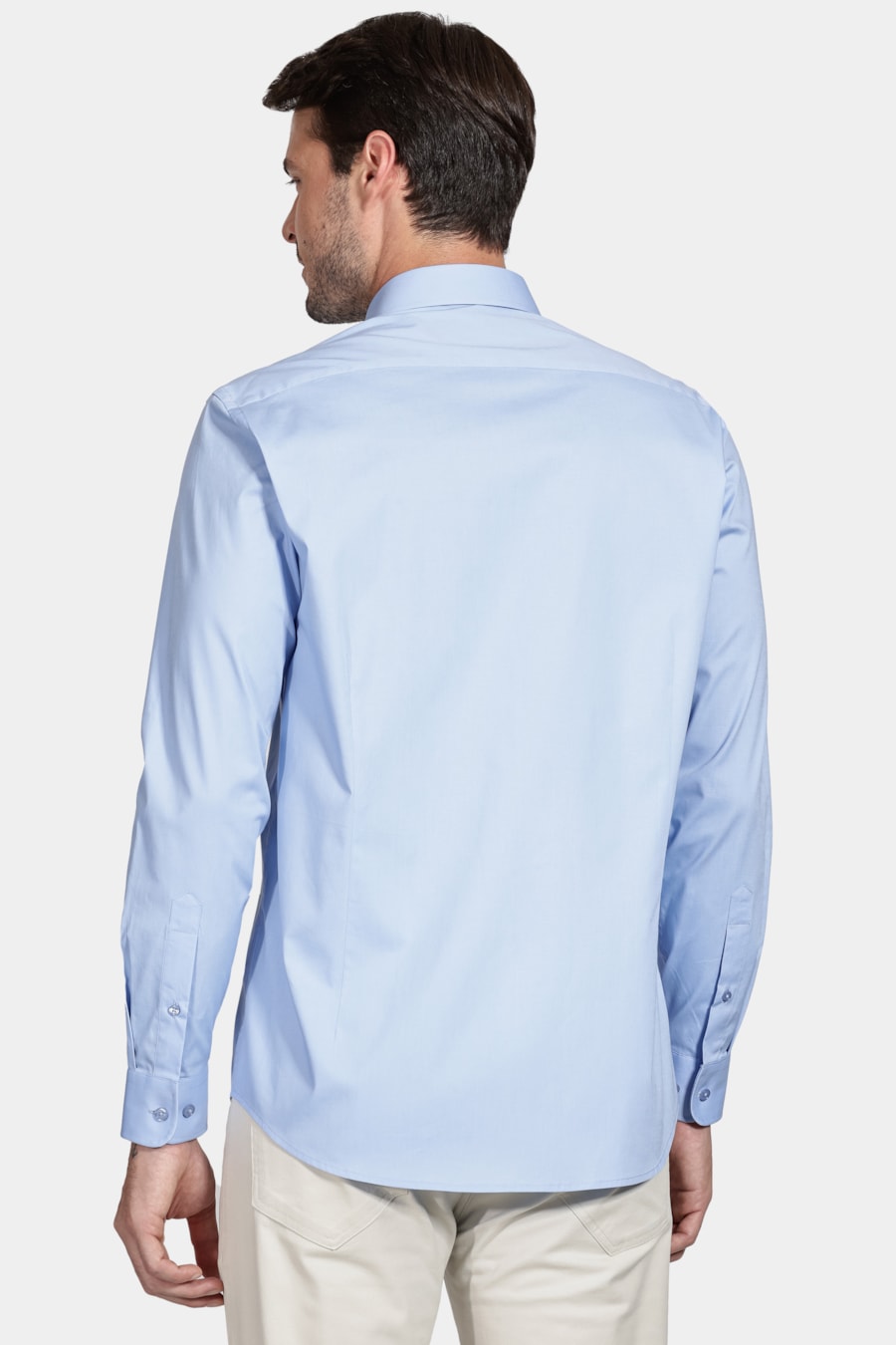 Camisa Manga Longa Slim de Stretch Azul — foto 4 de 5