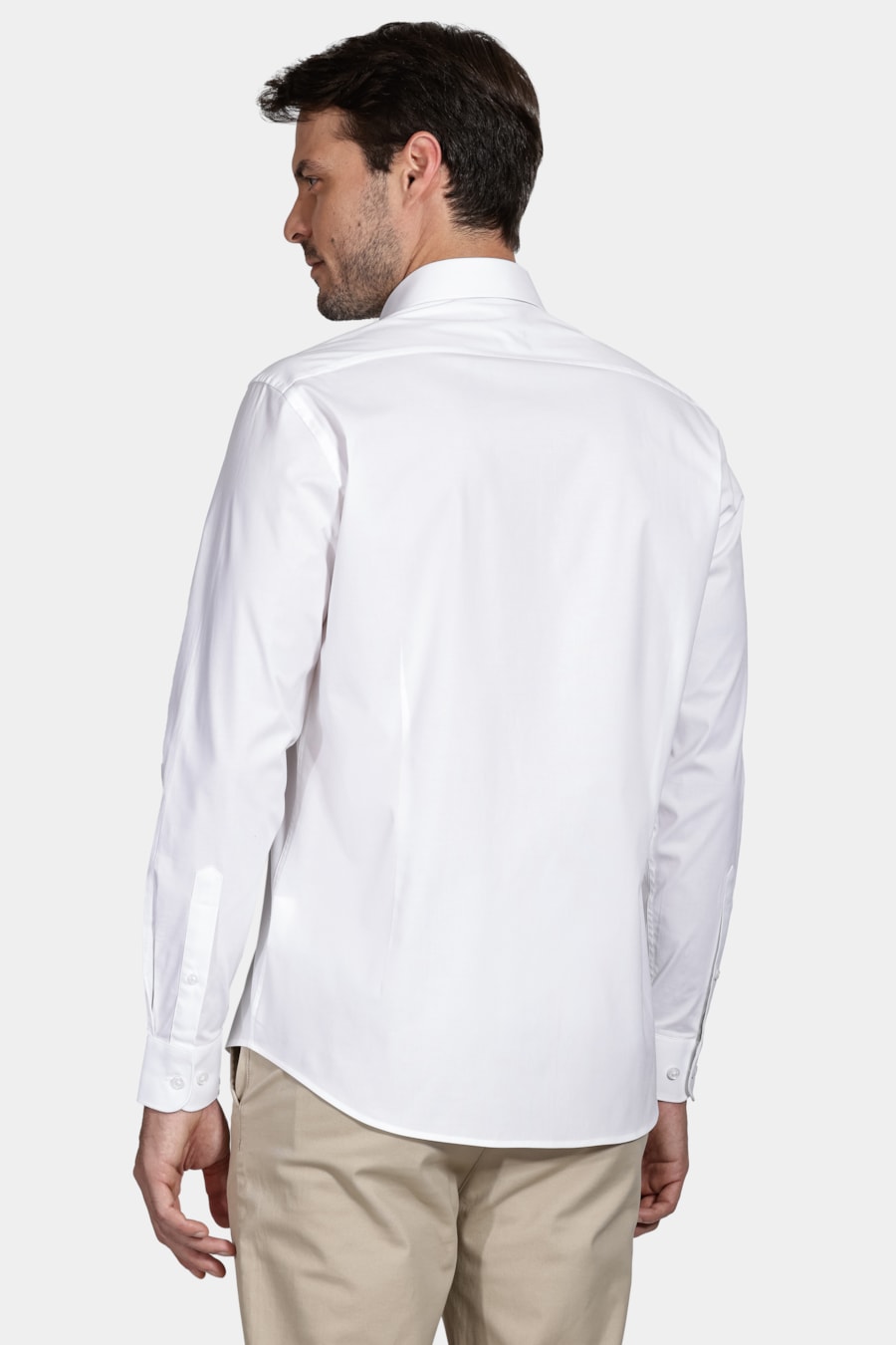 Camisa Manga Longa Slim de Stretch Branco — foto 4 de 5
