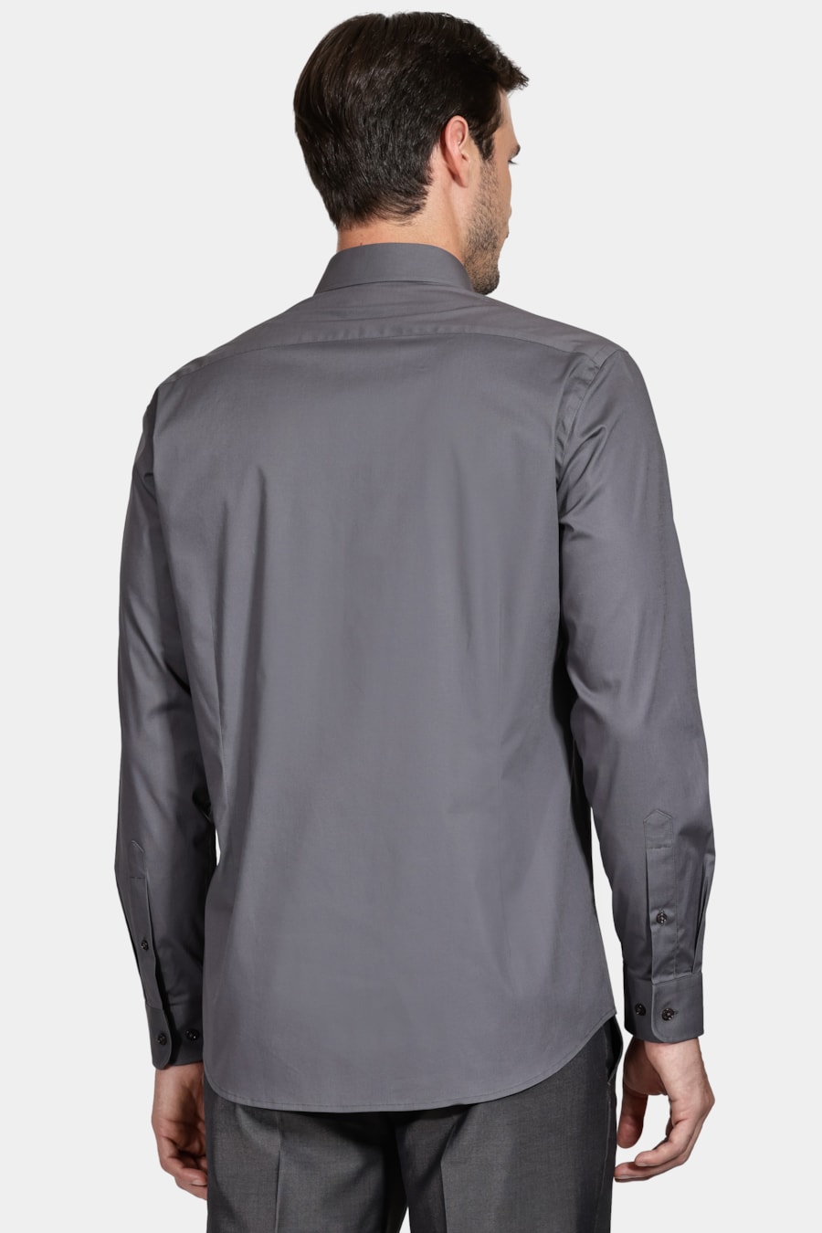 Camisa Manga Longa Slim de Stretch Chumbo — foto 4 de 5