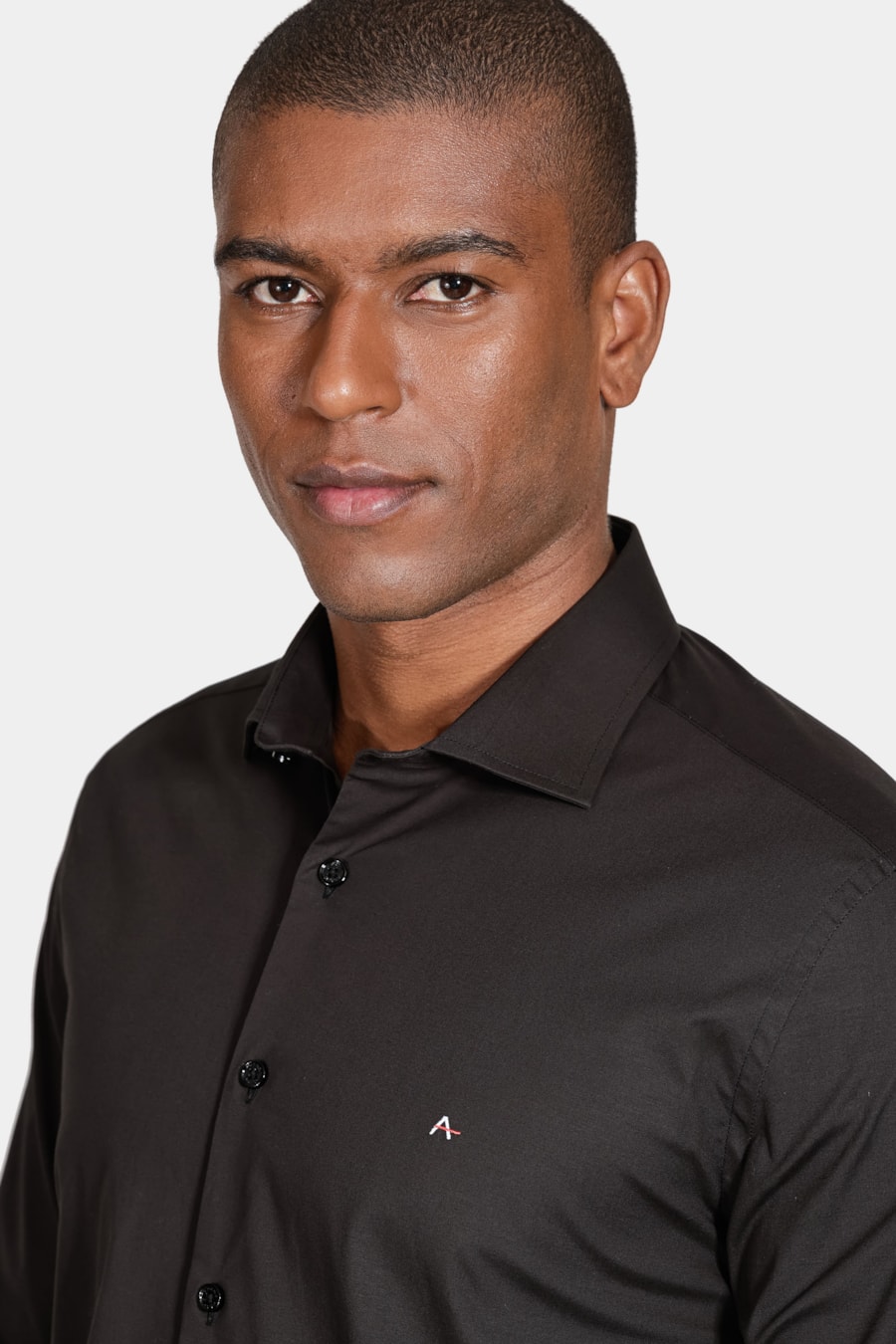 Camisa Manga Longa Slim de Stretch Preto — foto 3 de 5