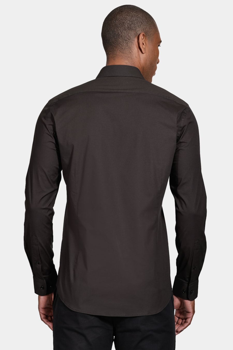 Camisa Manga Longa Slim de Stretch Preto — foto 4 de 5