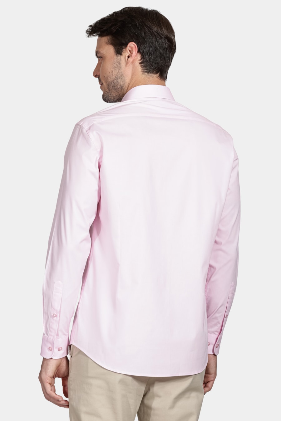 Camisa Manga Longa Slim de Stretch Rosa — foto 4 de 6