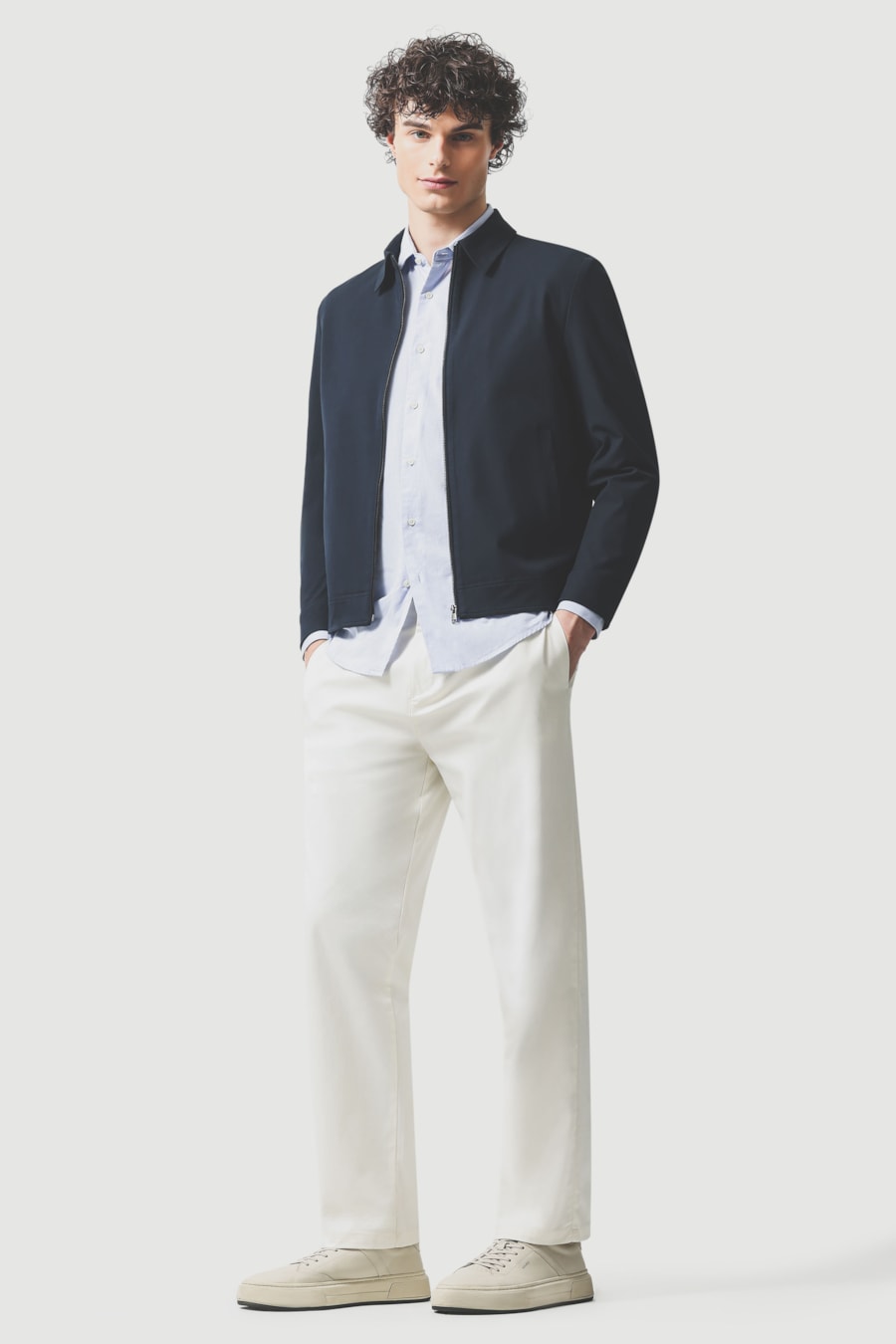 Camisa Manga Longa Slim em Algodao Willis Azul Celeste — foto 2 de 6
