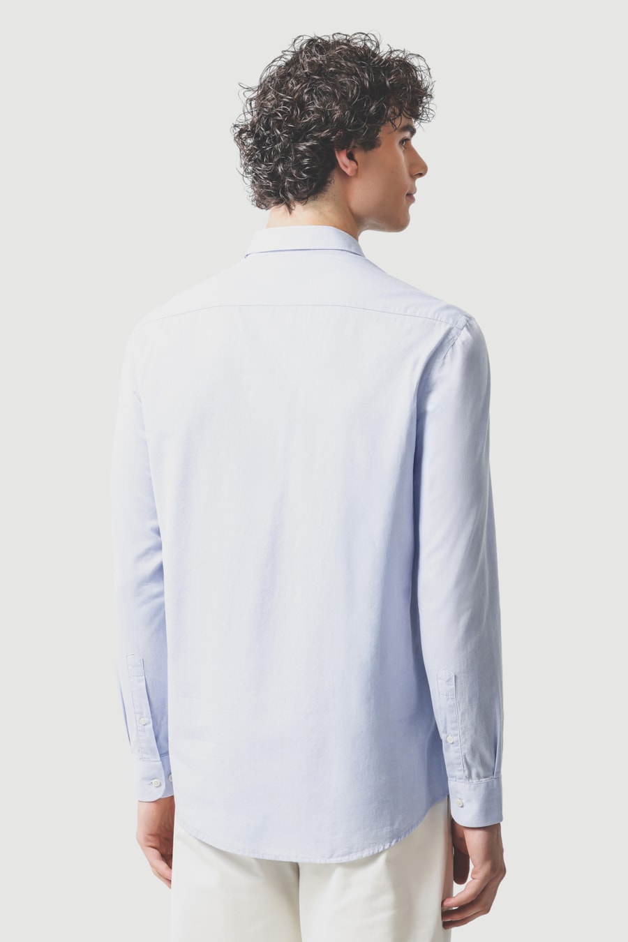 Camisa Manga Longa Slim em Algodao Willis Azul Celeste — foto 4 de 6