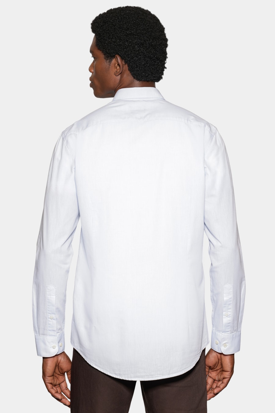 Camisa Manga Longa Slim em Algodão Willis Azul Claro — foto 4 de 6