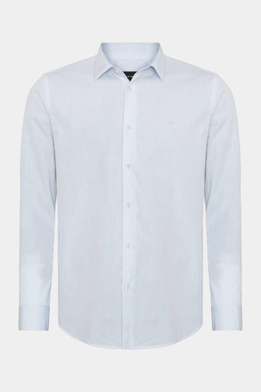 Camisa Manga Longa Slim em Algodão Willis Azul Claro — foto 5 de 6
