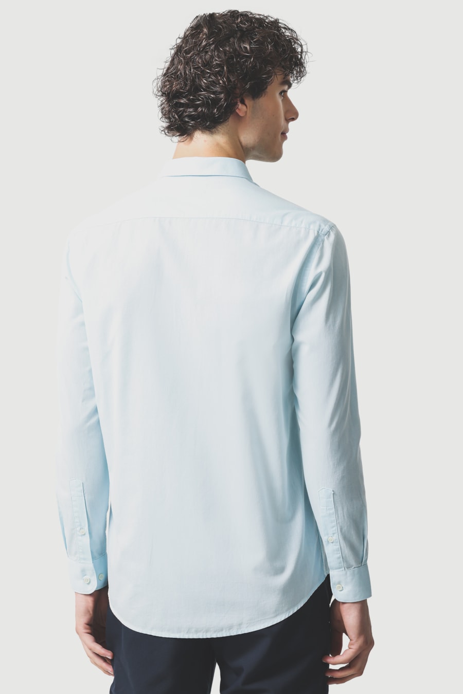 Camisa Manga Longa Slim em Algodao Willis Azul Piscina — foto 4 de 6