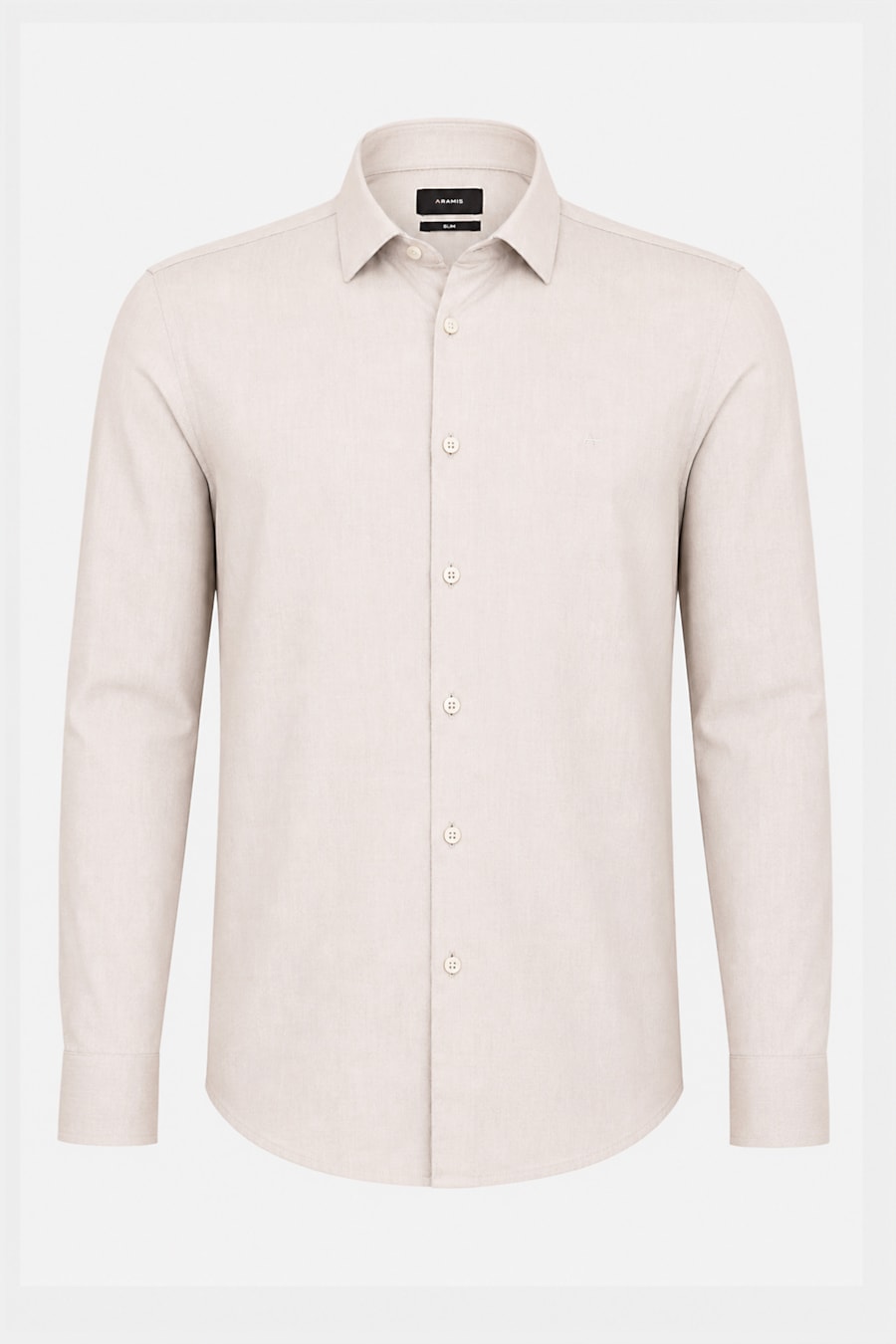 Camisa Manga Longa Slim em Algodao Willis Caqui — foto 5 de 6
