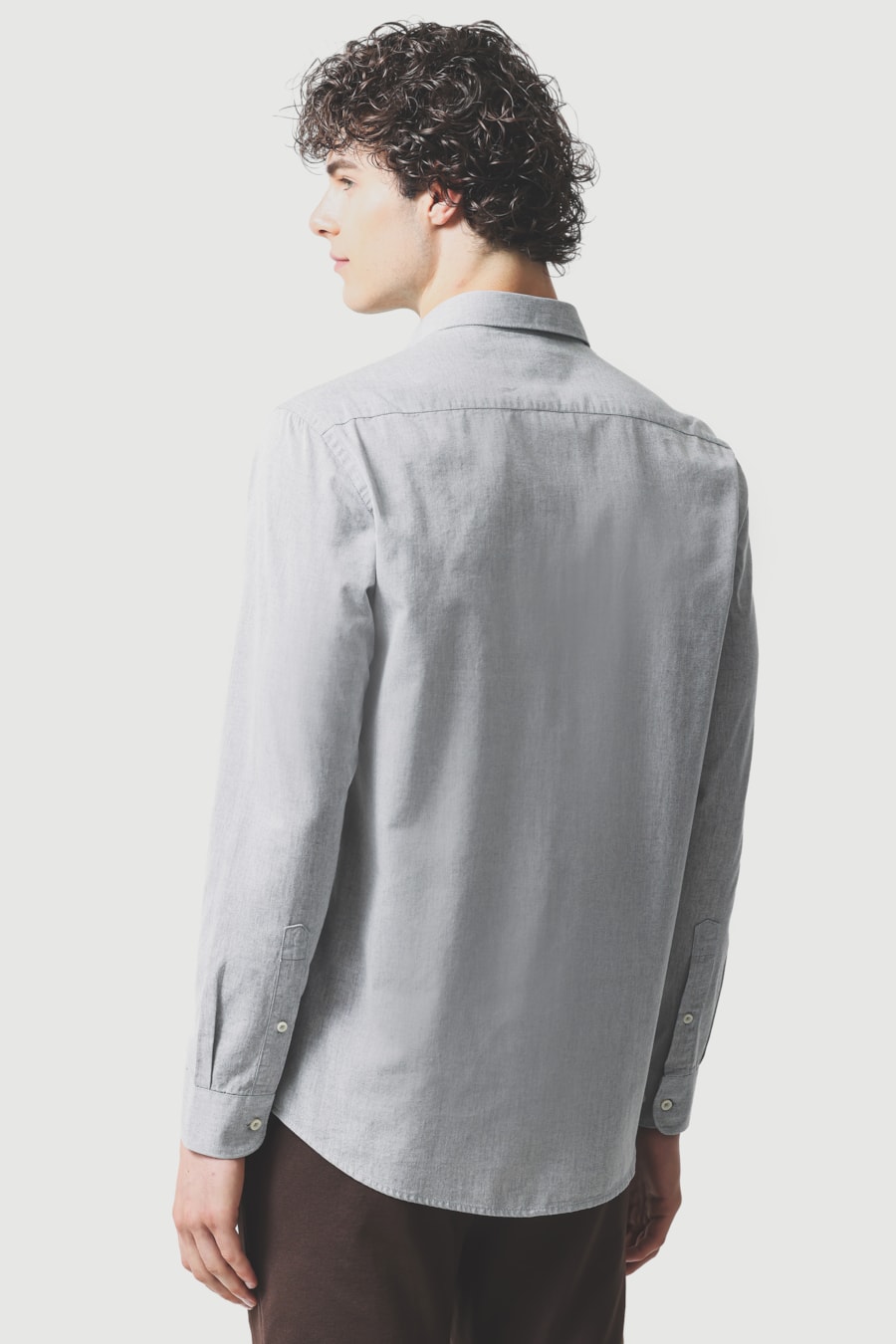 Camisa Manga Longa Slim em Algodao Willis Chumbo — foto 4 de 6