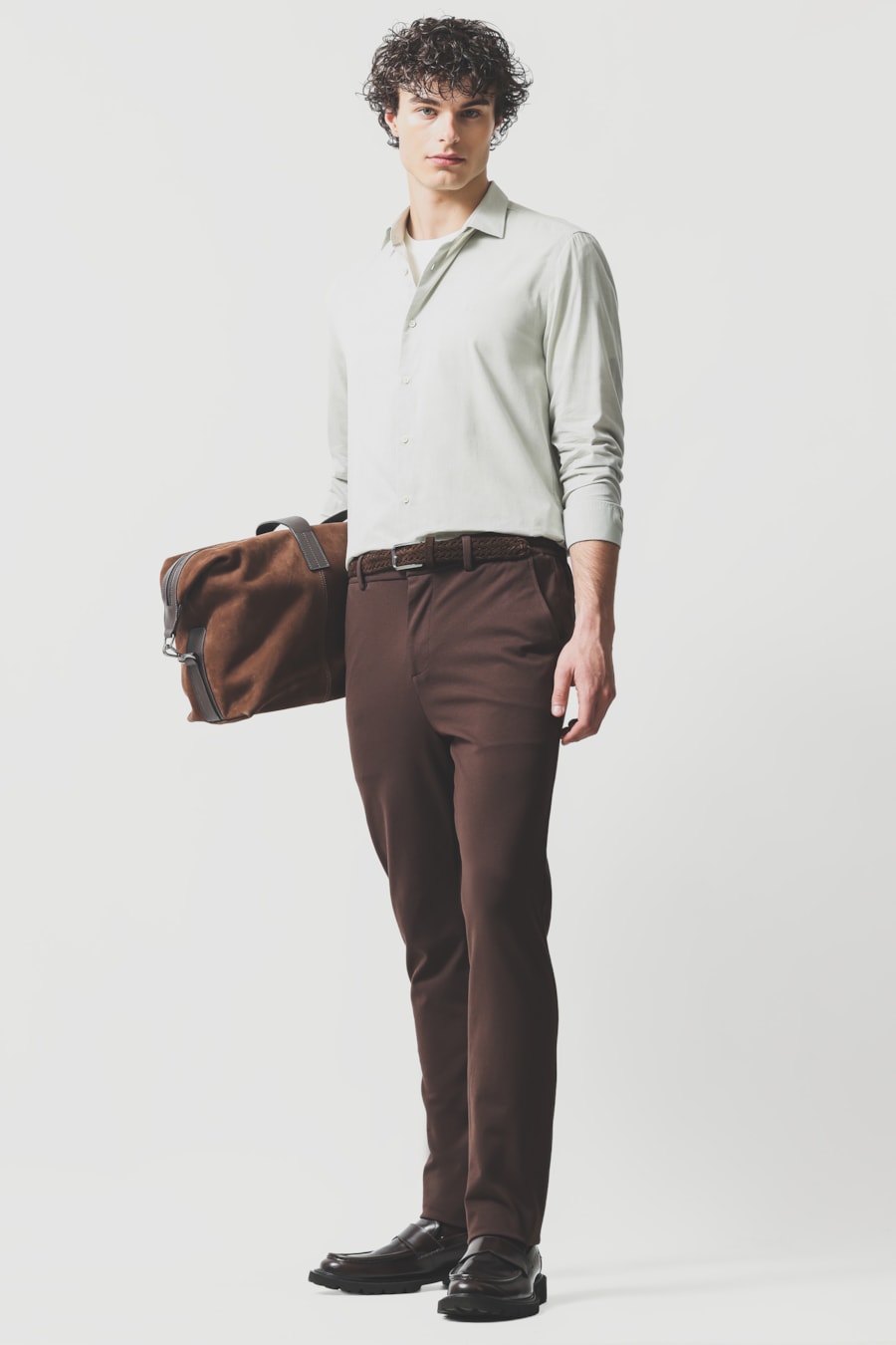 Camisa Manga Longa Slim em Algodao Willis Verde — foto 2 de 6