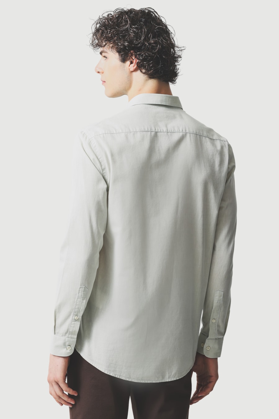 Camisa Manga Longa Slim em Algodao Willis Verde — foto 4 de 6