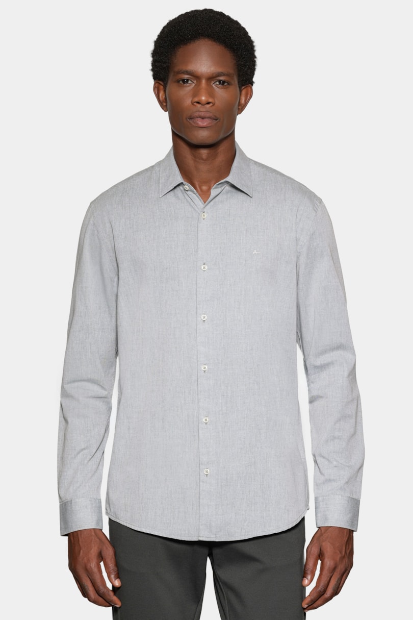 Camisa Manga Longa Slim em Algodão Willis Verde Escuro