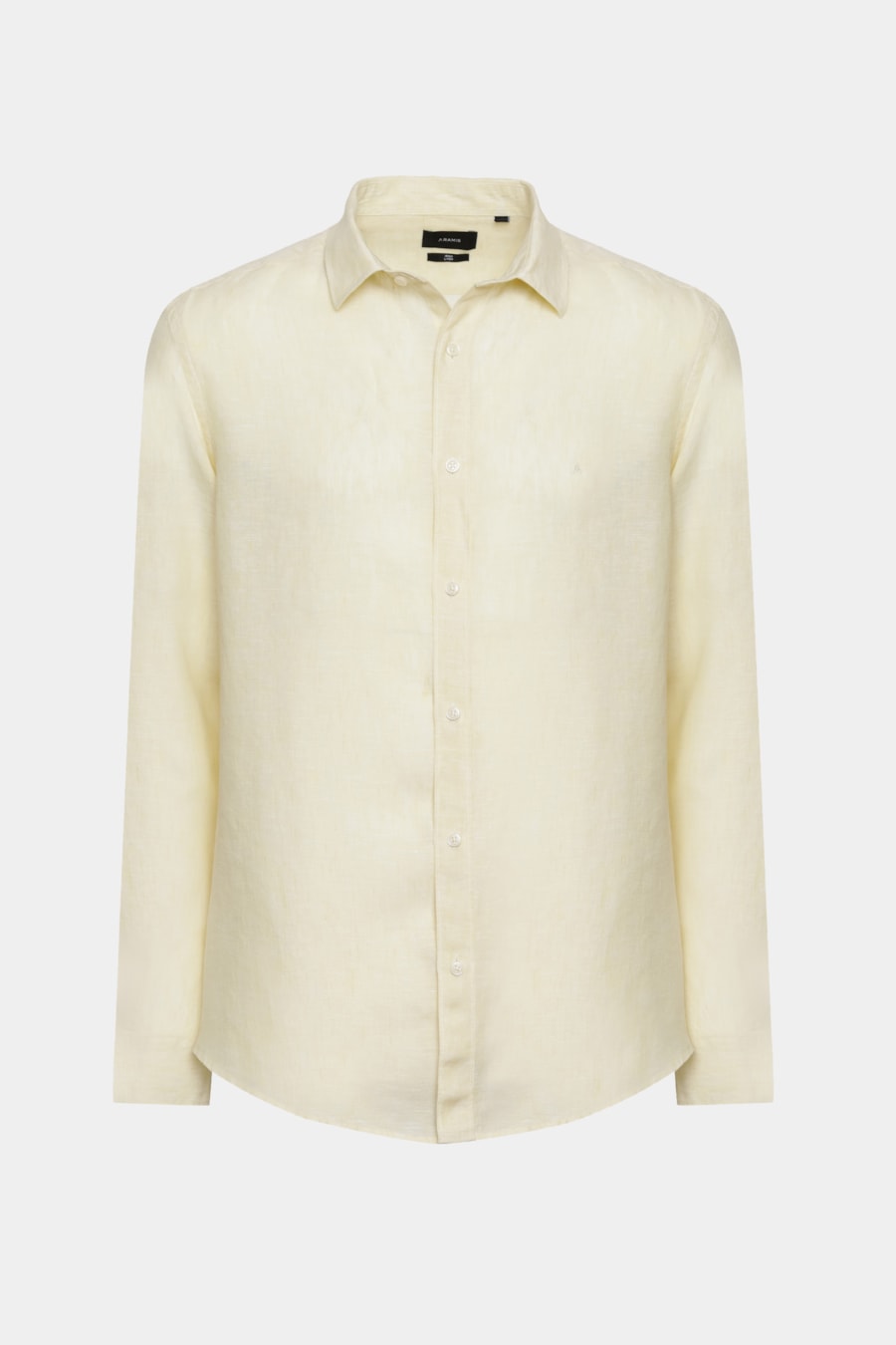 Camisa Manga Longa Slim em Linho Irlandês Amarelo Claro — foto 5 de 5