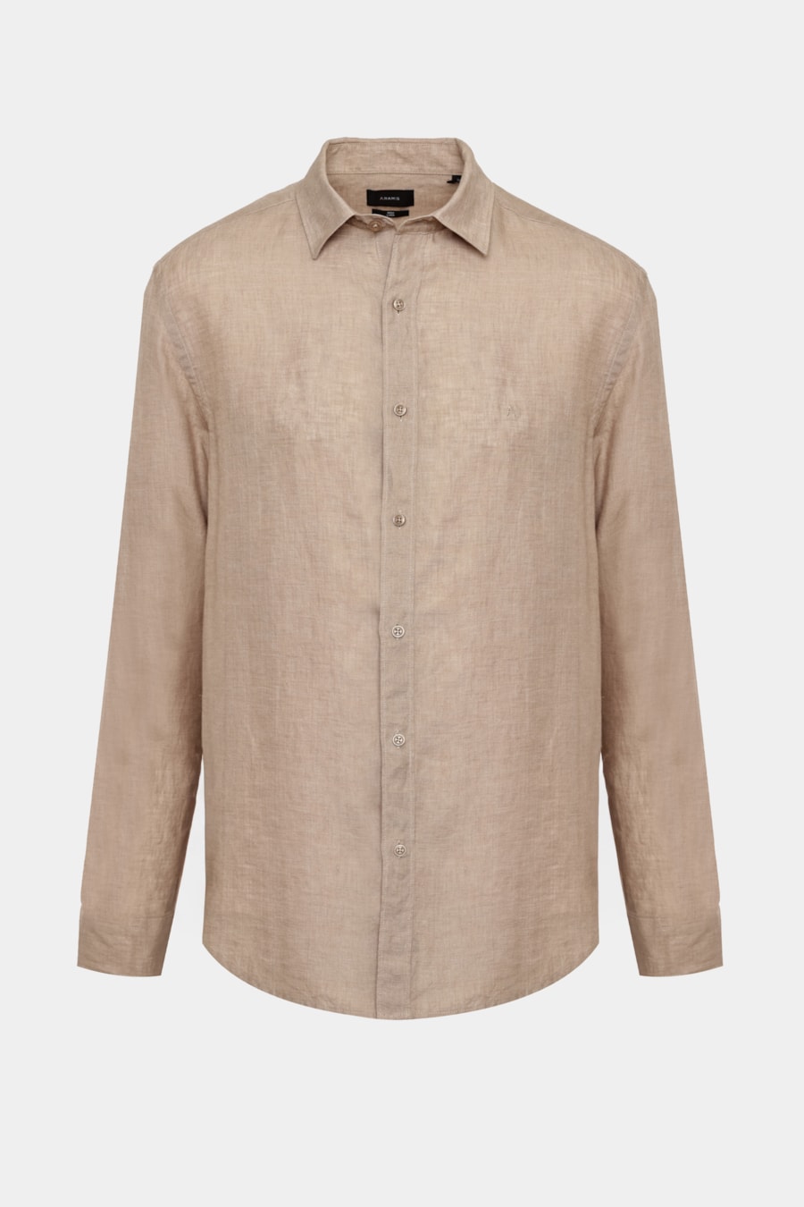 Camisa Manga Longa Slim em Linho Irlandês Areia — foto 5 de 5