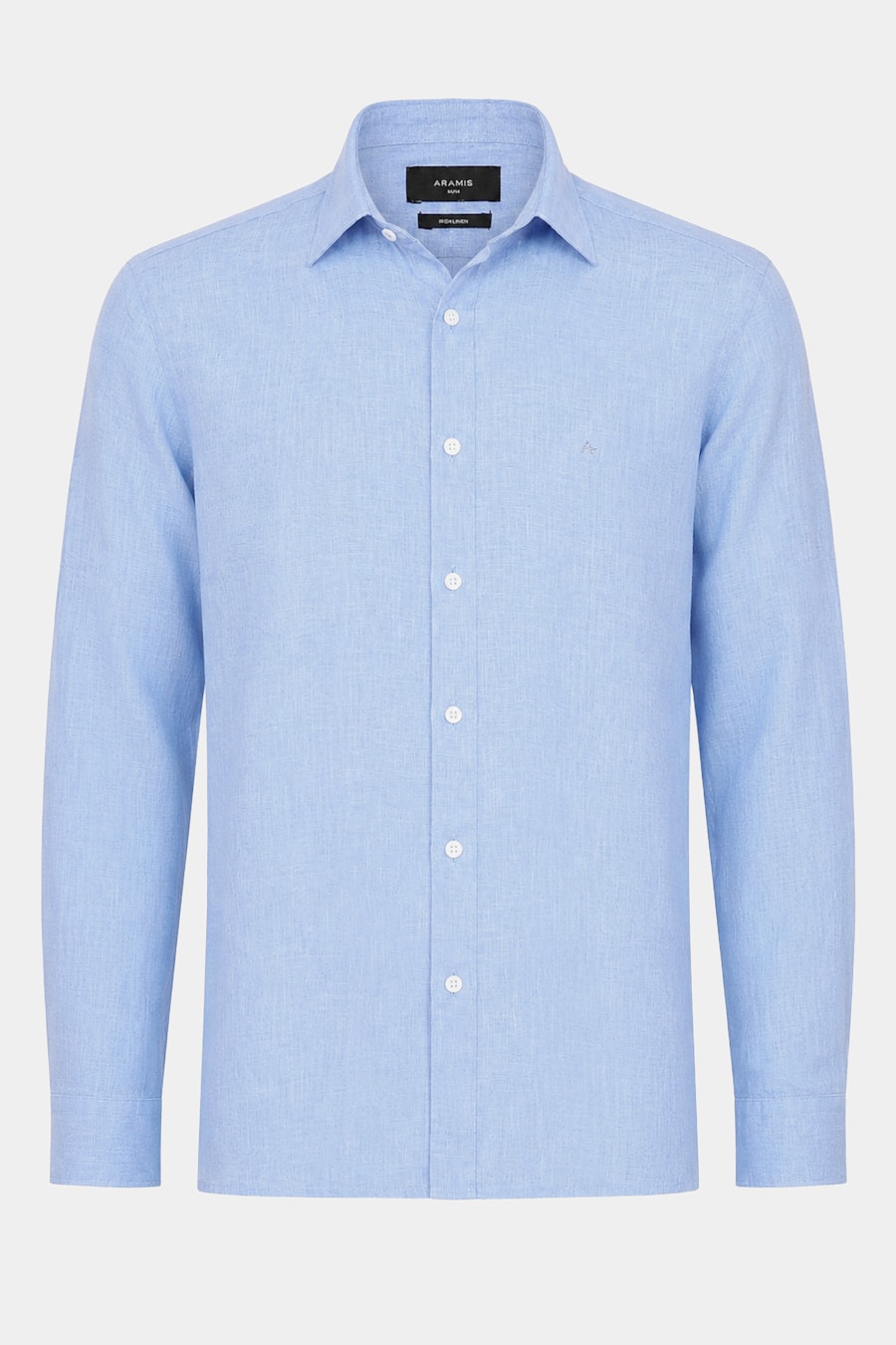 Camisa Manga Longa Slim em Linho Irlandês Azul Caribe — foto 6 de 7