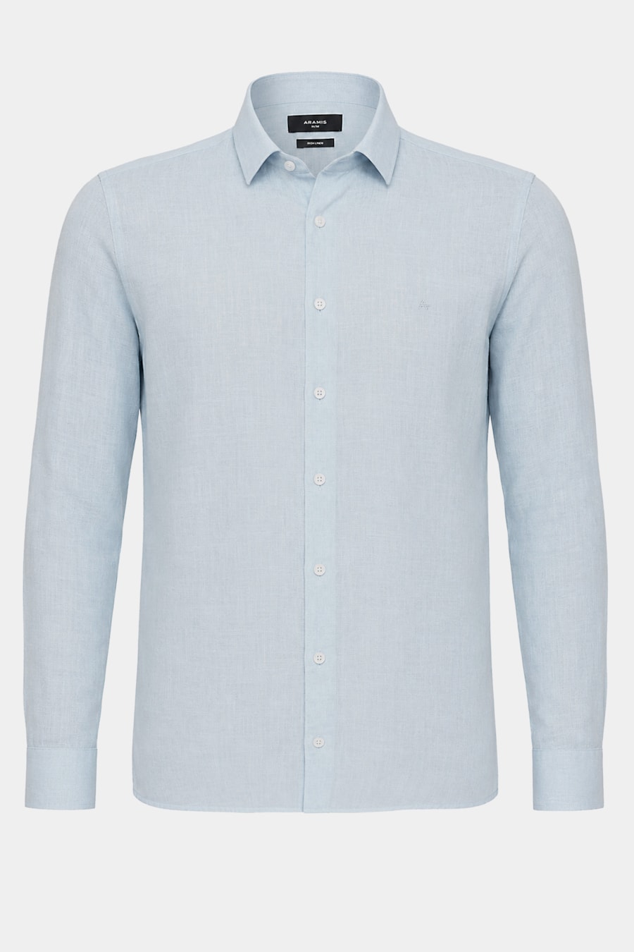 Camisa Manga Longa Slim em Linho Irlandês Azul Celeste — foto 5 de 6