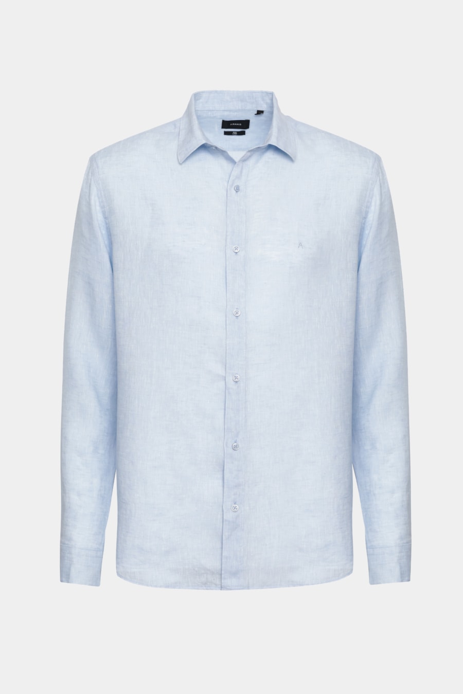 Camisa Manga Longa Slim em Linho Irlandês Azul Classico — foto 5 de 5