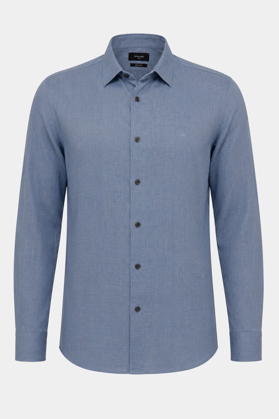 Camisa Manga Longa Slim em Linho Irlandês Azul Escuro — foto 5 de 6