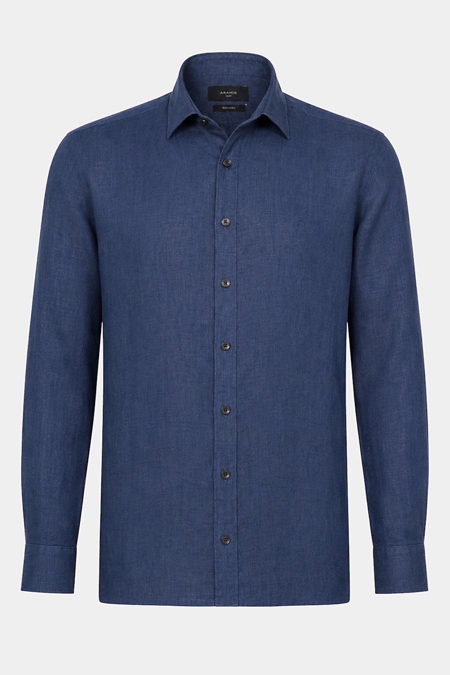 Camisa Manga Longa Slim em Linho Irlandês Azul Forte — foto 6 de 7