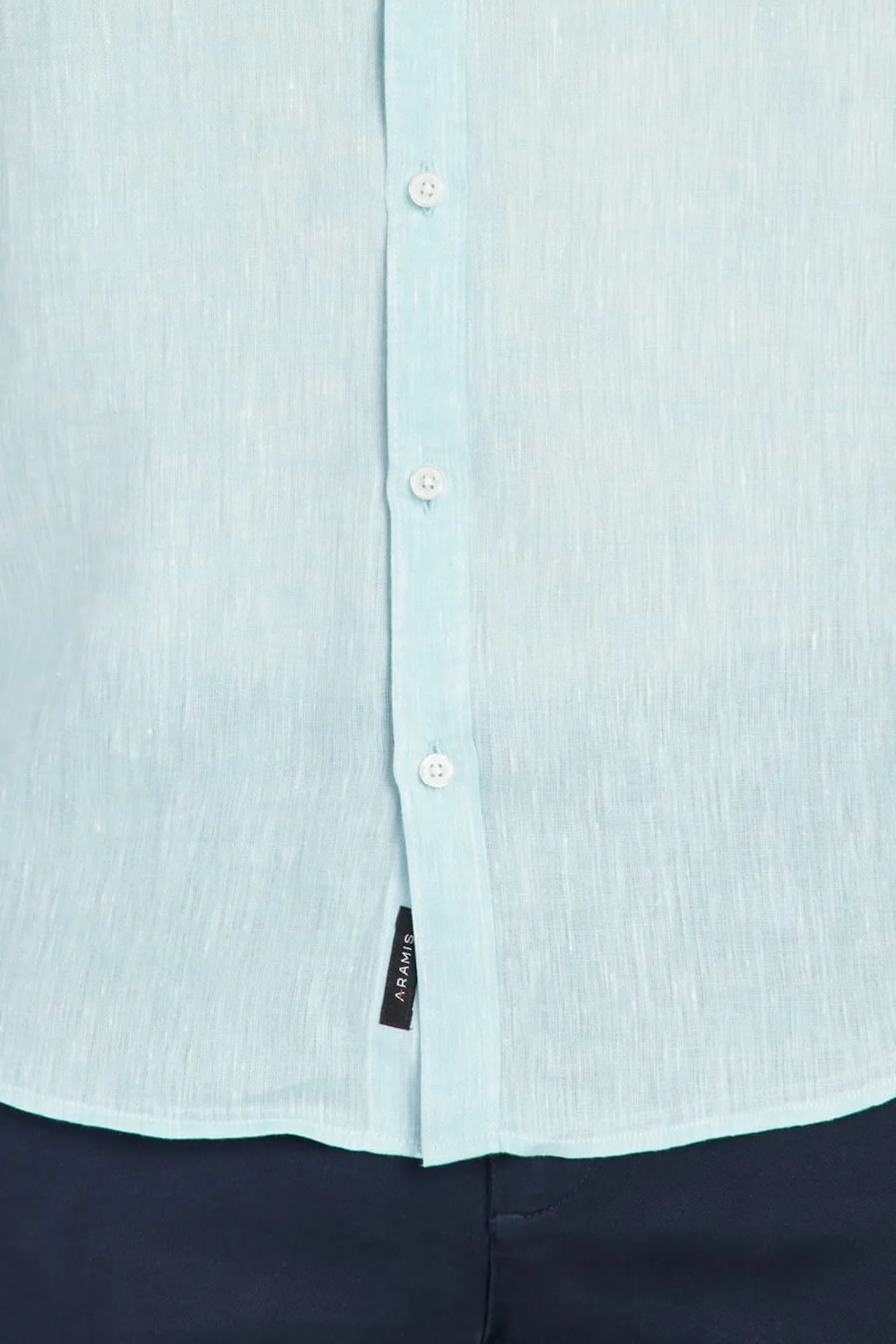 Camisa Manga Longa Slim em Linho Irlandês Azul Piscina — foto 4 de 6