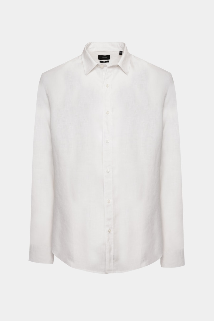 Camisa Manga Longa Slim em Linho Irlandês Branco — foto 8 de 10