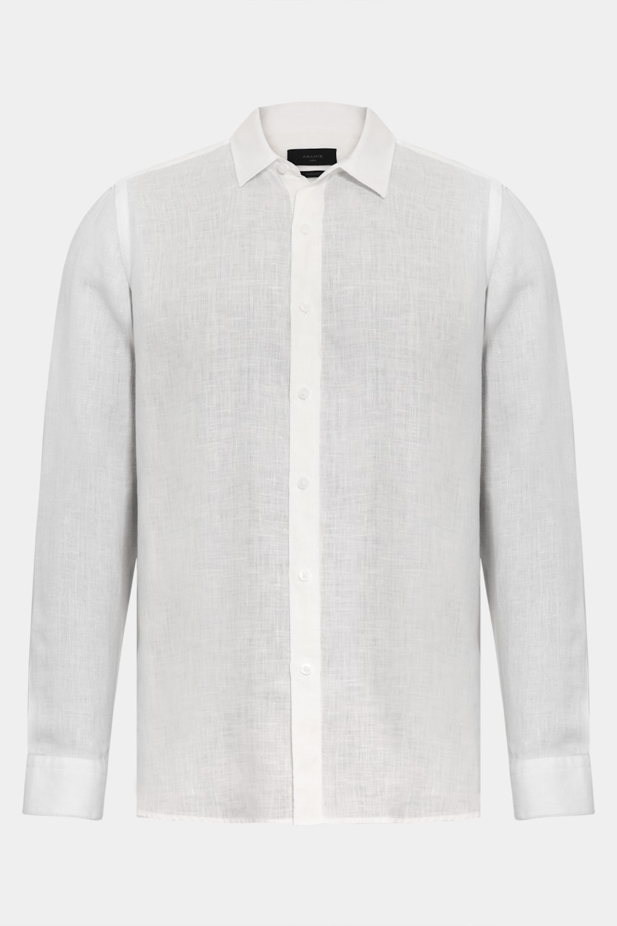 Camisa Manga Longa Slim em Linho Irlandês Branco — foto 7 de 10