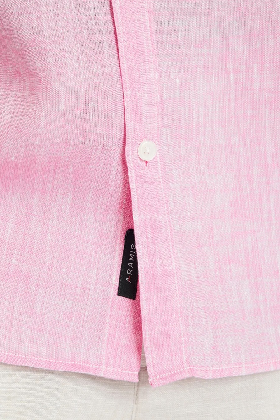 Camisa Manga Longa Slim em Linho Irlandês Pink — foto 5 de 6