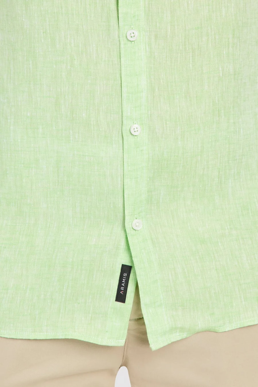 Camisa Manga Longa Slim em Linho Irlandês Verde Pistache — foto 4 de 6