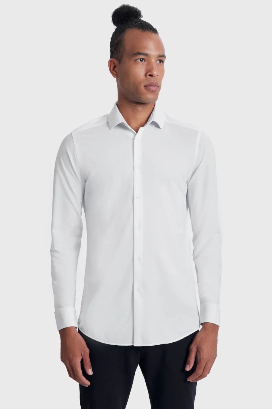 Camisa Manga Longa Slim em Malha Tech Branco — foto 1 de 6