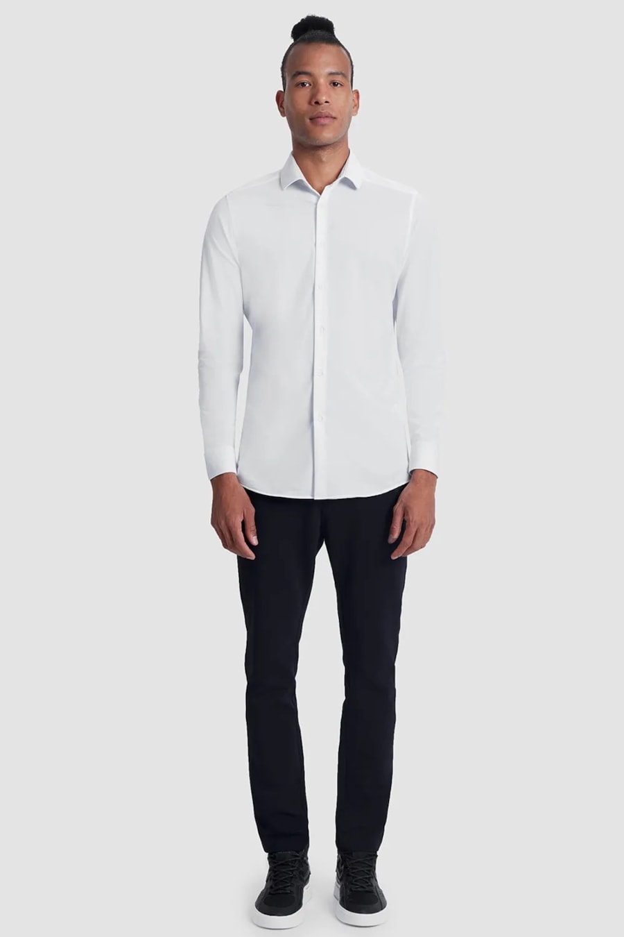 Camisa Manga Longa Slim em Malha Tech Branco — foto 2 de 6