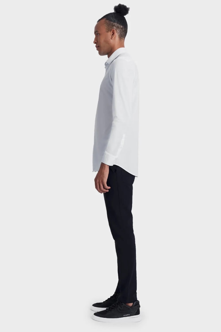 Camisa Manga Longa Slim em Malha Tech Branco — foto 3 de 6