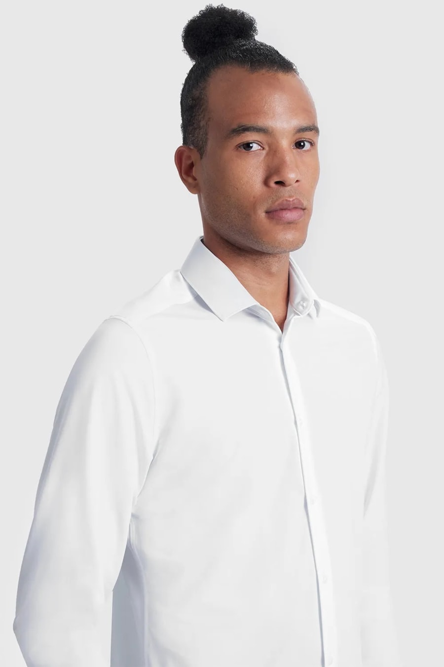 Camisa Manga Longa Slim em Malha Tech Branco — foto 4 de 6