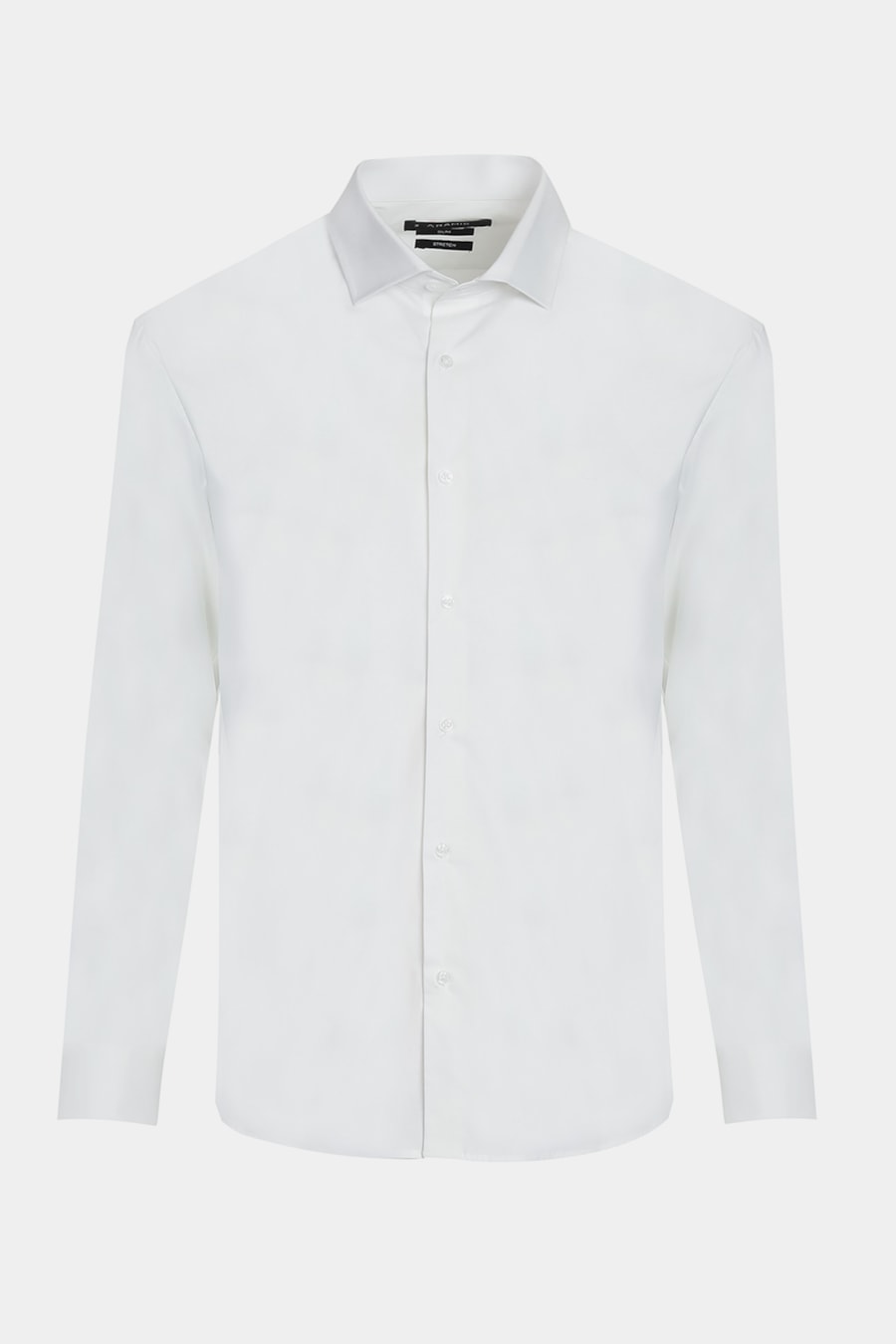 Camisa Manga Longa Slim em Tricoline Stretch Liso Branco — foto 5 de 5