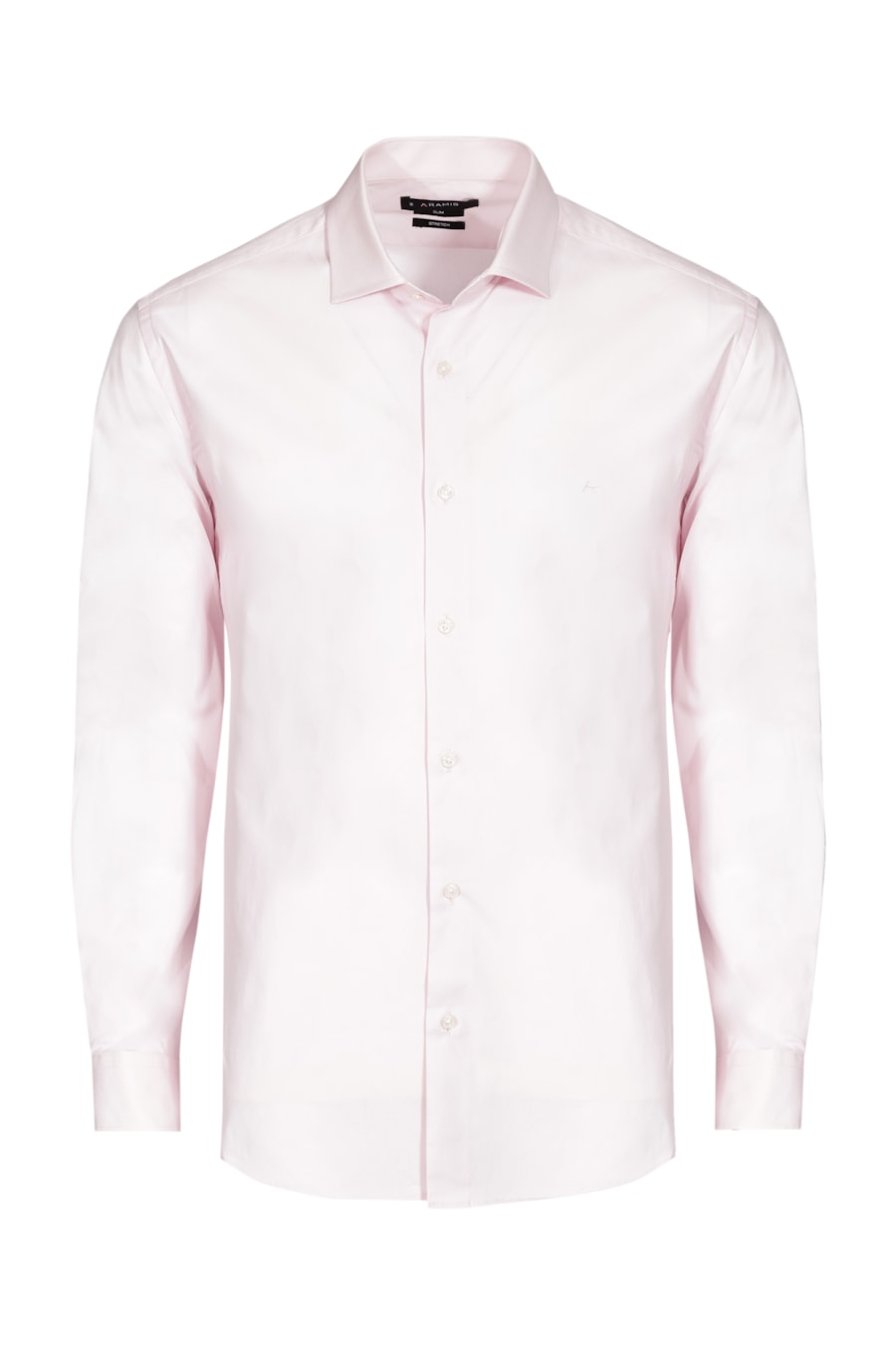 Camisa Manga Longa Slim em Tricoline Stretch Liso Rosa — foto 7 de 7