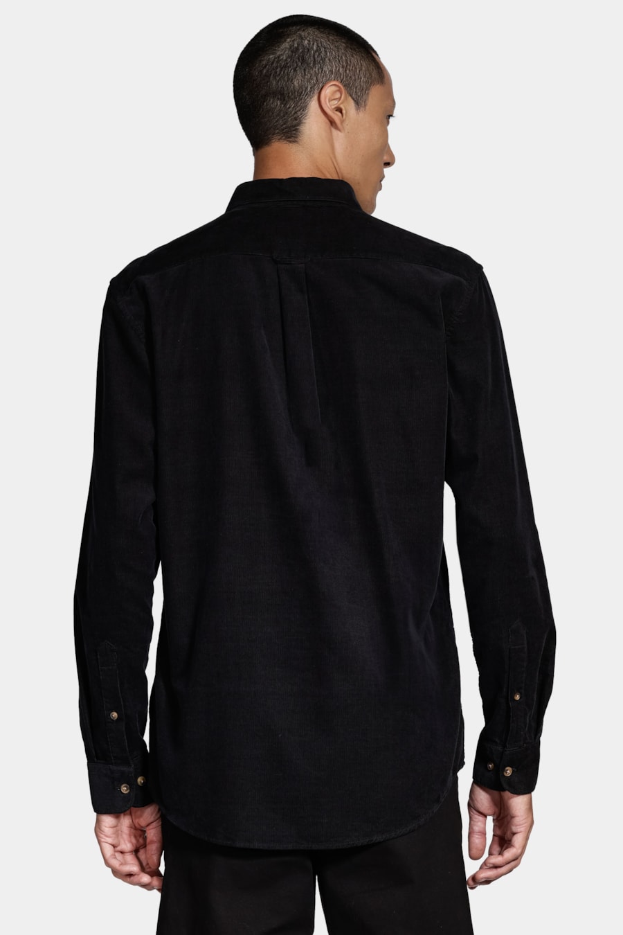 Camisa Manga Longa Slim em Veludo Cotelê Preto — foto 4 de 6