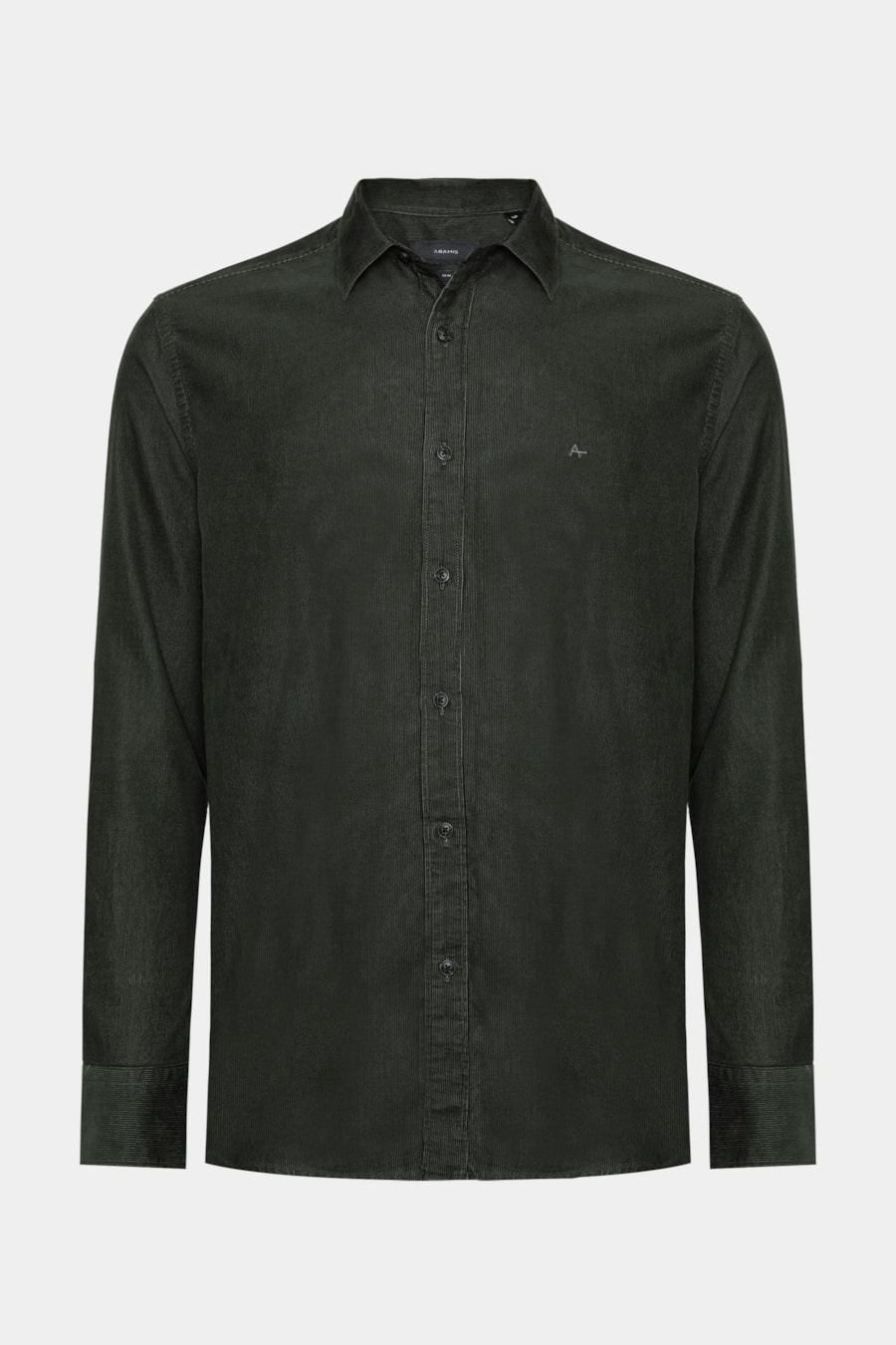 Camisa Manga Longa Slim em Veludo Cotelê Verde Oliva — foto 5 de 6