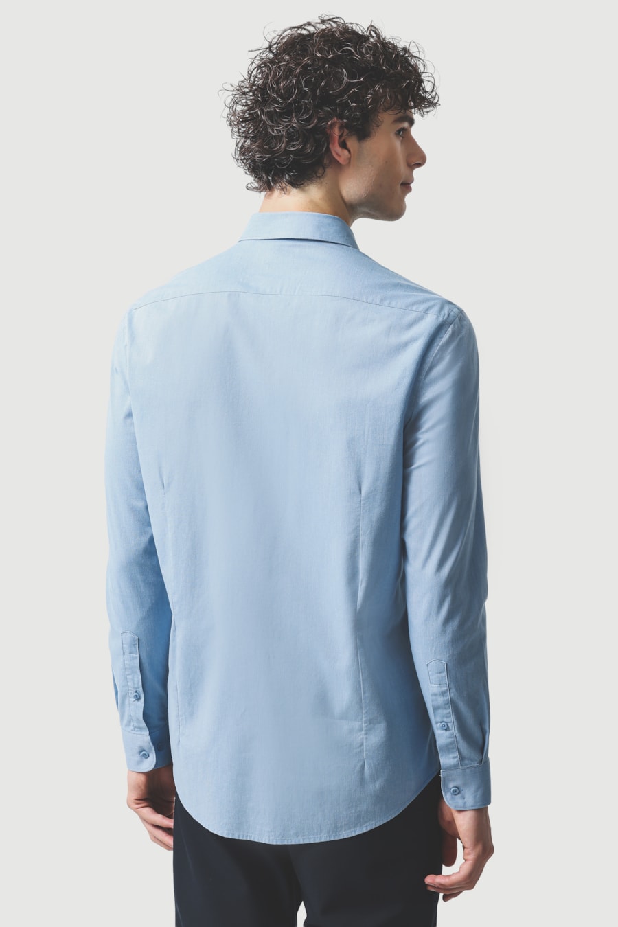 Camisa Manga Longa Slim Fil a Fil Antilia Azul Classico — foto 4 de 6