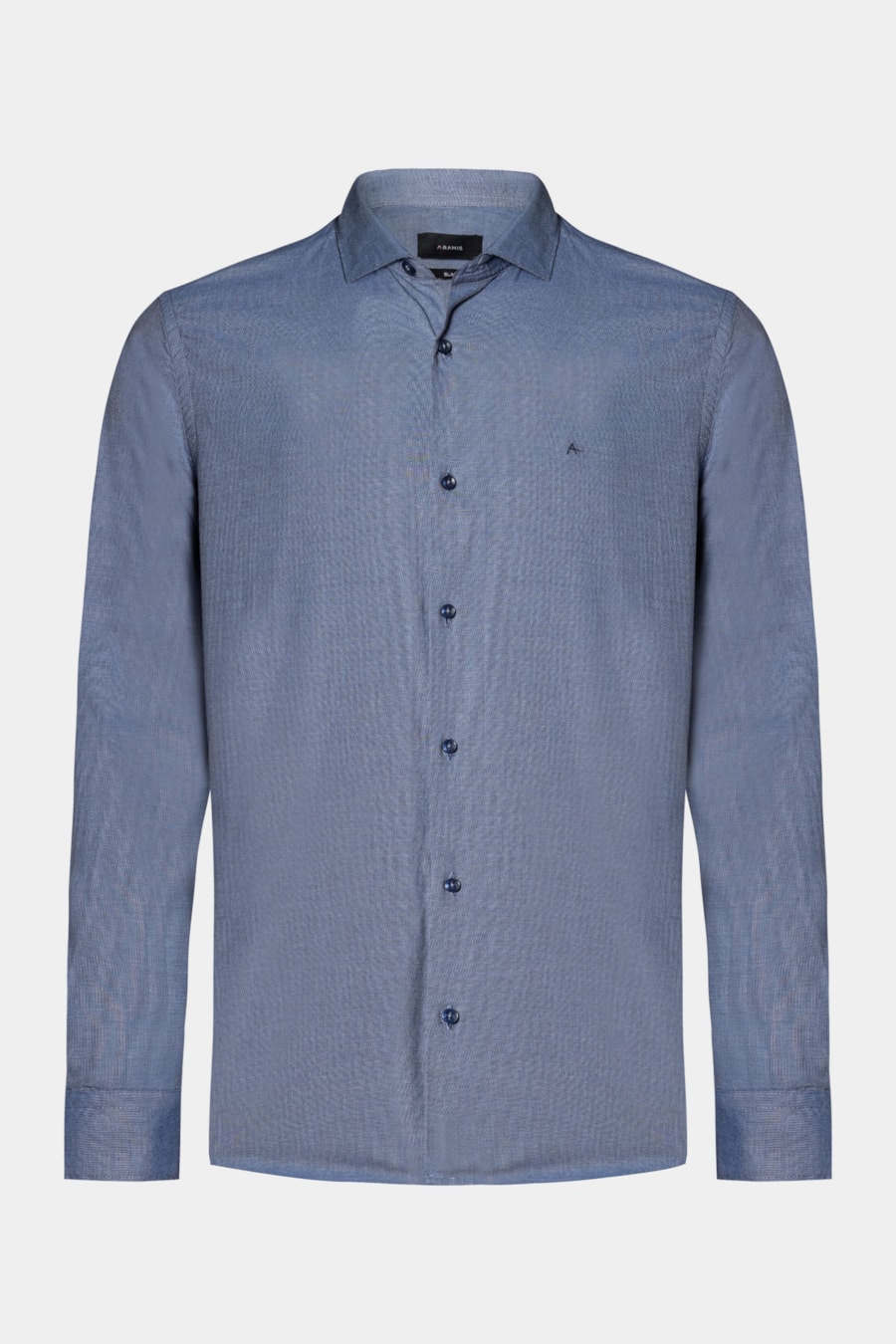 Camisa Manga Longa Slim Fil a Fil Antilia Azul Escuro — foto 5 de 6