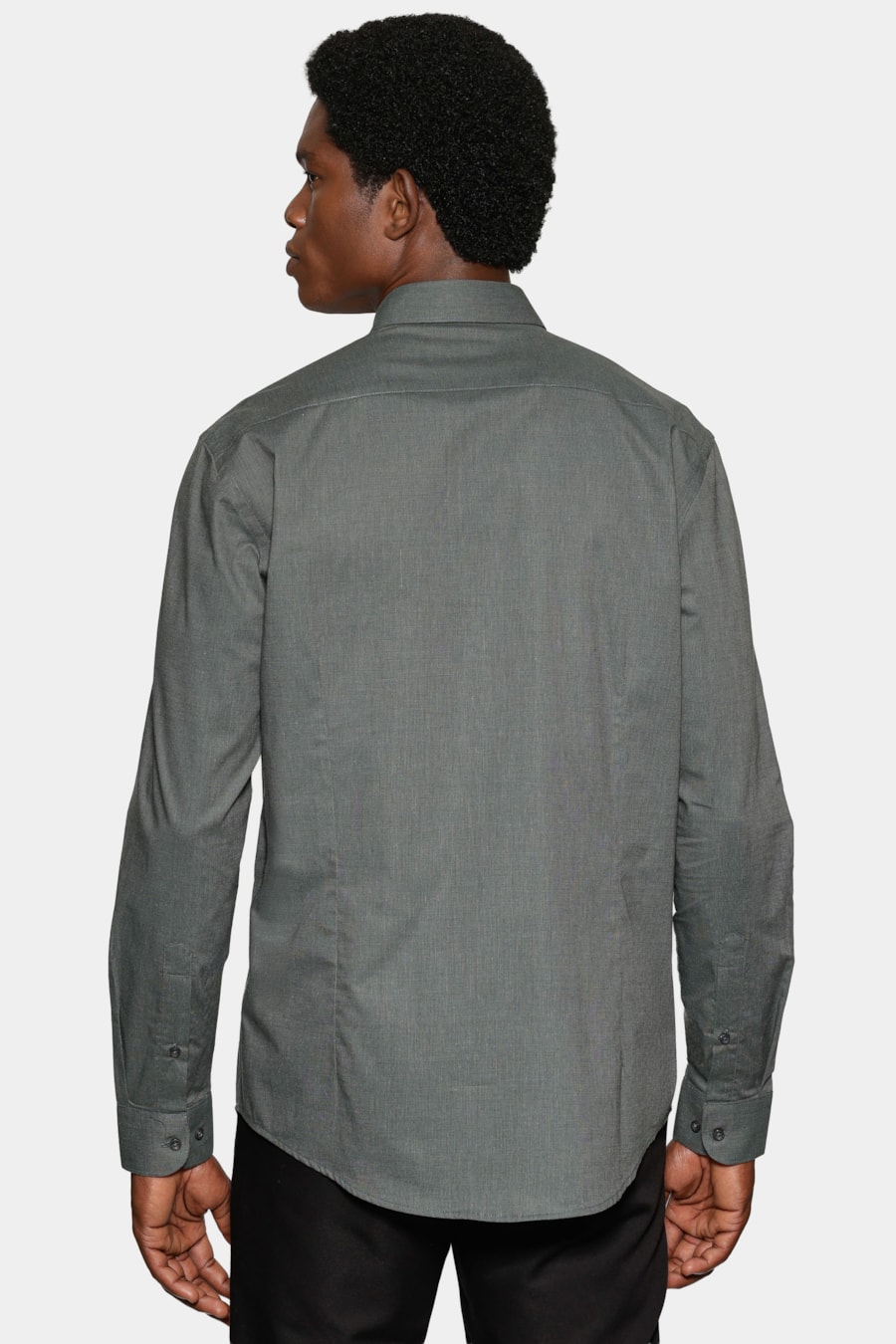 Camisa Manga Longa Slim Fil a Fil Antilia Verde Escuro — foto 4 de 6