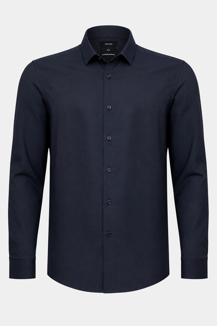 Camisa Manga Longa Slim Fio 50 Egípcio Petronas Azul Marinho — foto 5 de 6
