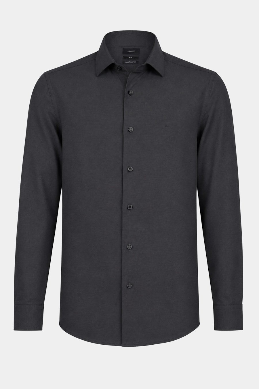 Camisa Manga Longa Slim Fio 50 Egípcio Petronas Chumbo — foto 5 de 6