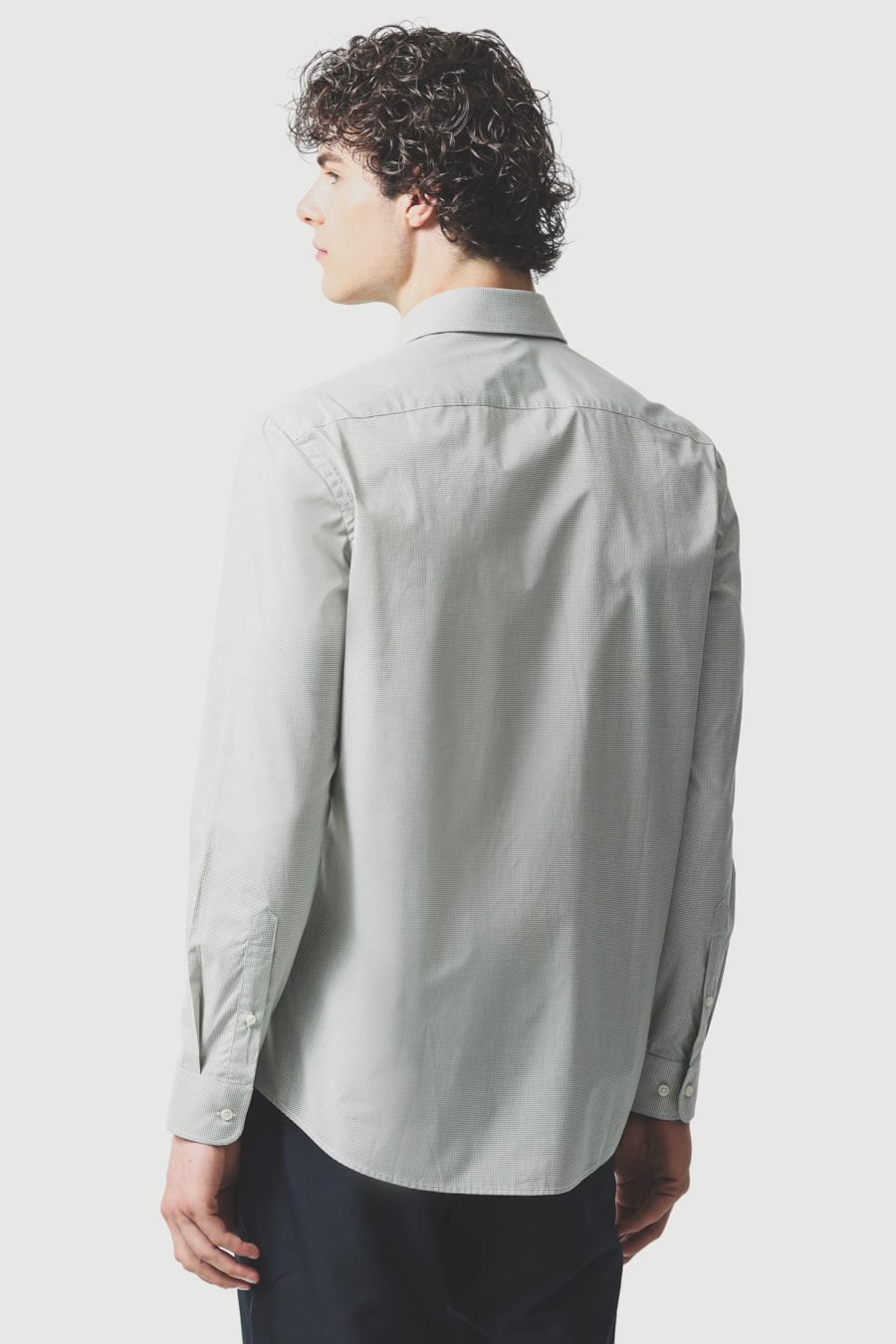 Camisa Manga Longa Slim Fio 60 Carbon Touch Verde C/ Natural — foto 4 de 6