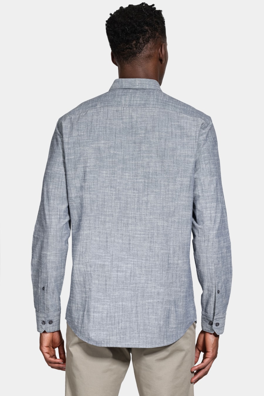 Camisa Manga Longa Slim Flamê Azul — foto 4 de 6