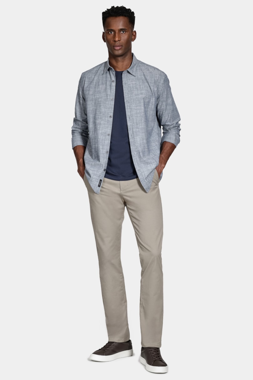 Camisa Manga Longa Slim Flamê Azul