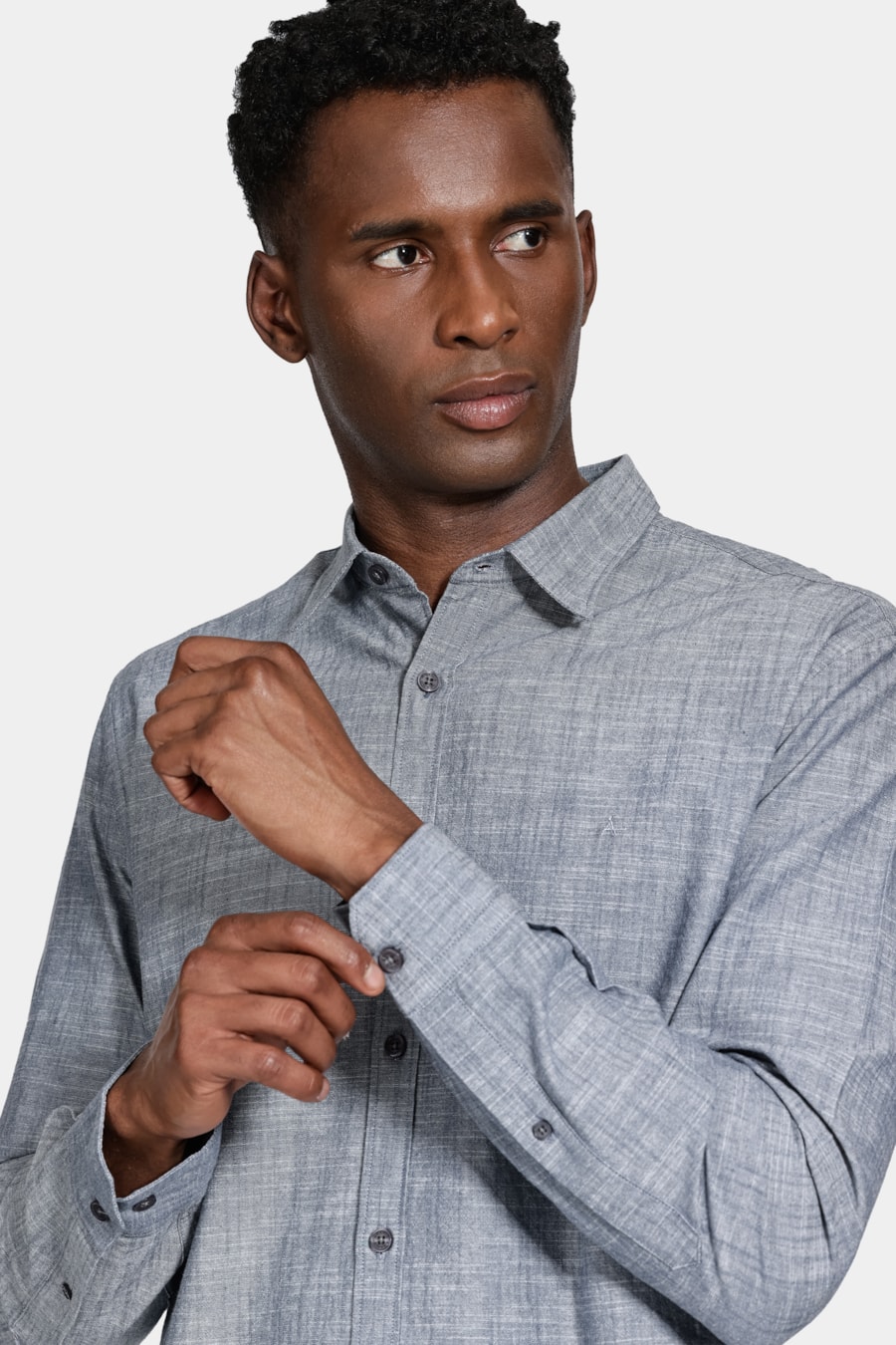 Camisa Manga Longa Slim Flamê Azul — foto 3 de 6