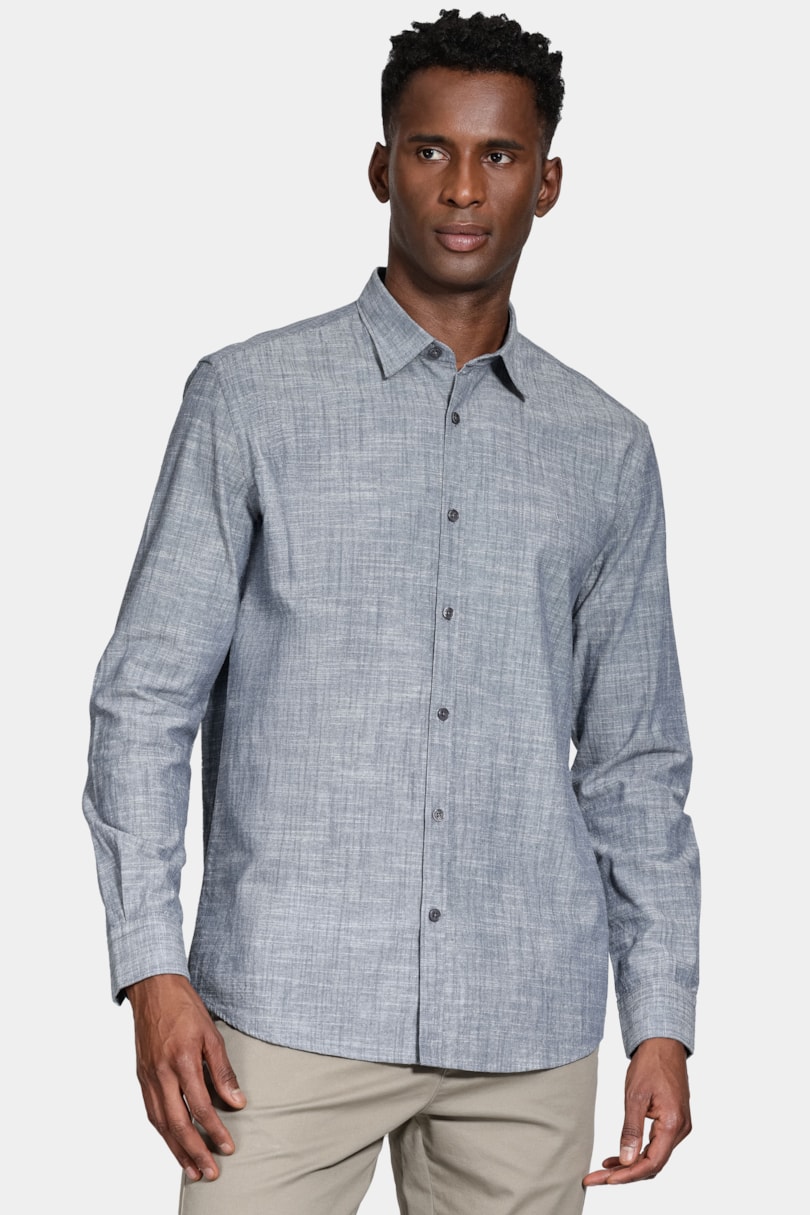 Camisa Manga Longa Slim Flamê Azul