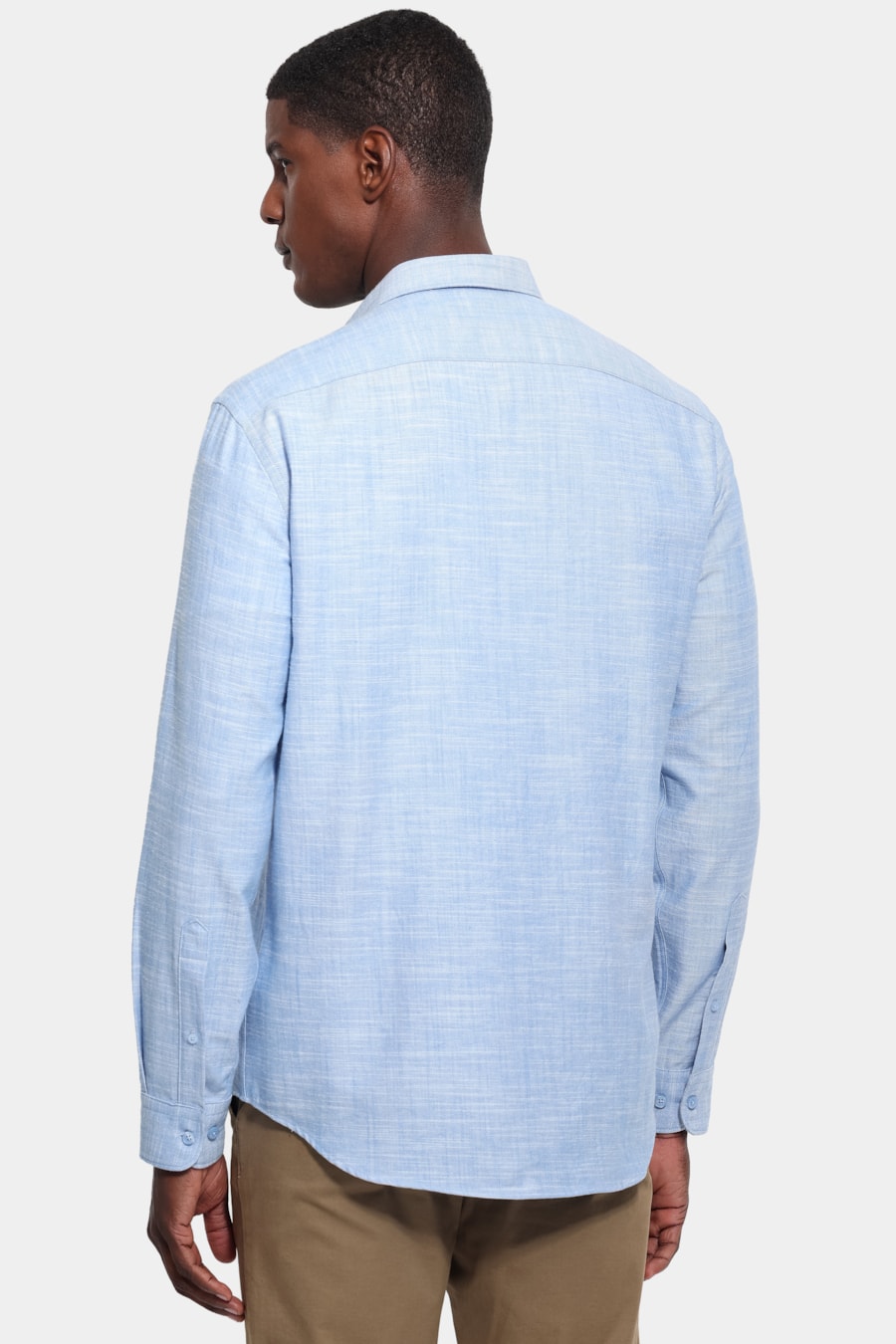 Camisa Manga Longa Slim Flame Azul — foto 4 de 6