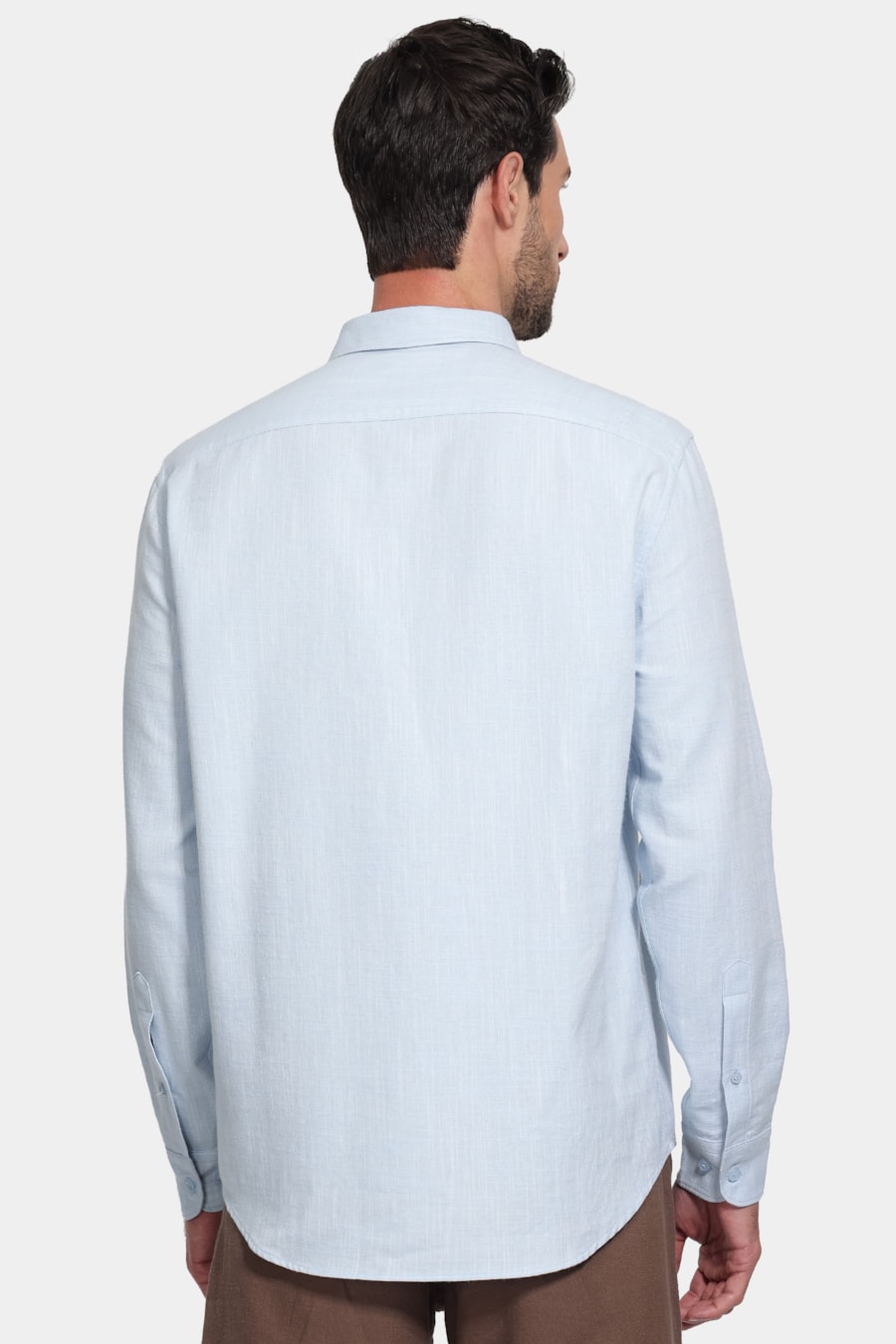 Camisa Manga Longa Slim Flame Azul Claro — foto 4 de 6