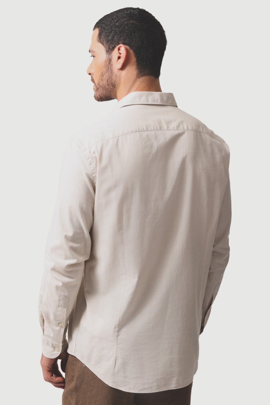 Camisa Manga Longa Slim Flame Bosco Areia — foto 4 de 6